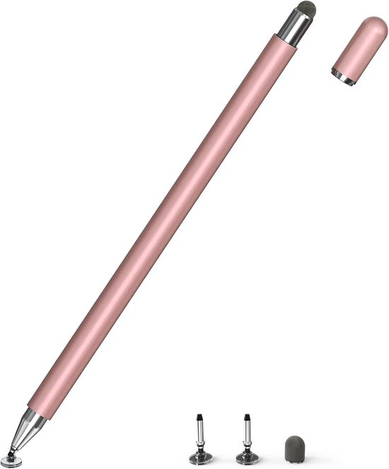 Tablet stylus, 2-in-1 stylus,Geschikt voor alle tablets en smartphones, Geschikt voor iPhone, iPad, Samsung, Lenovo, Surface, Huawei, Xiaomi, Android, iOS, etc. (Roségoud) van Merkloos