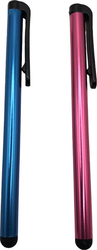 Tablet & Telefoon Stift / Robuuste Touchpen / Touchstift / Touch / Touchscreen Pen 2 stuks - Blauw/Roze