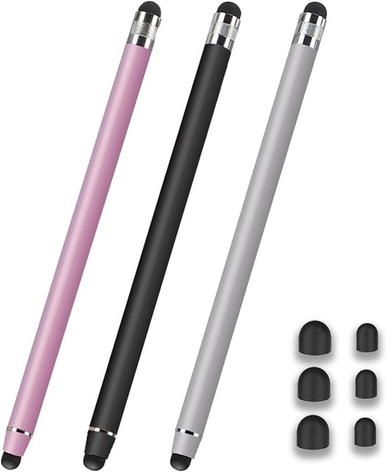 Tabletpen voor alle tablets, 2-in-1 touchscreen-pen, rubberen stylus touchpen voor iPhone iPad Pro Mini, Samsung Galaxy Surface Huawei Lenovo, enz.