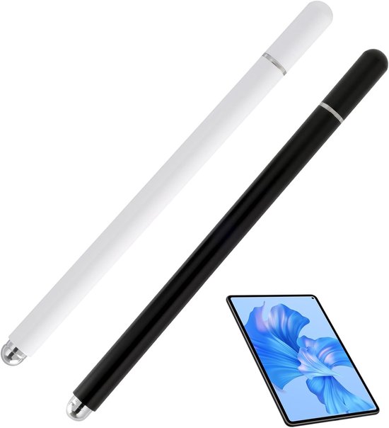 Tabletstylus voor touchscreens, universele styluspen, hoge precisie, Geschikt voor iPhone/Geschikt voor iPad Pro/Geschikt voor Samsung/Geschikt voor Huawei, 2 stuks, aluminium
