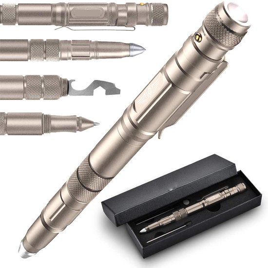 Tactische Noodpen Met Glasbreker – Multifunctionele Zelfverdedigingspen – EDC Tool Voor Noodsituaties – Cadeau Voor Mannen, Vader Of Opa – Vaderdag Geschenk van Merkloos