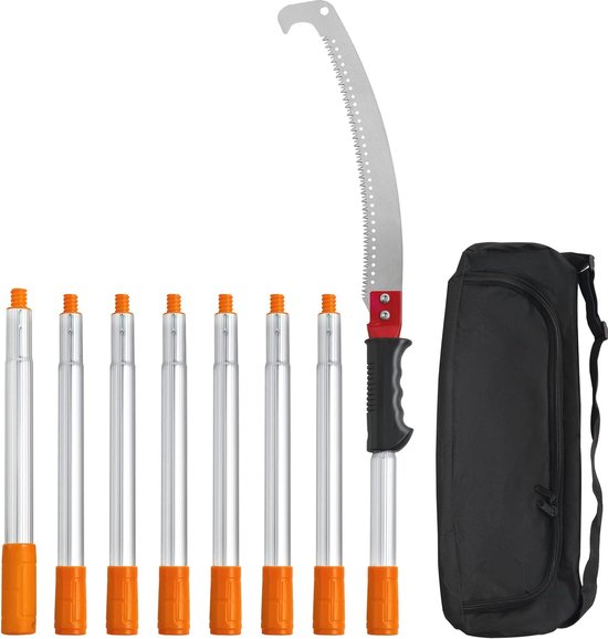 Telescopische takkenzaag 1,4-3m met aluminium palen – Snoeizaag voor hoge palmen en struiken van T