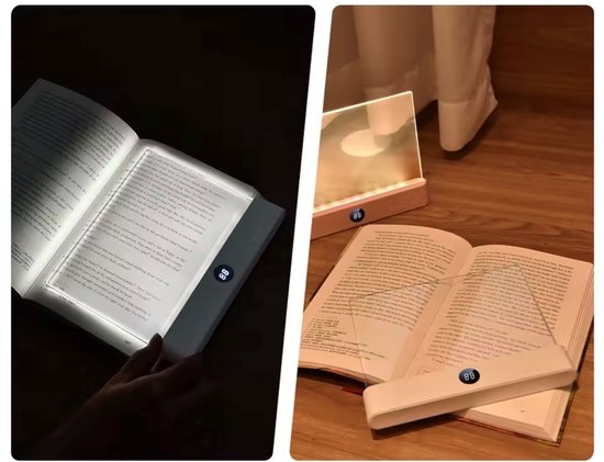 Tergotec Platte boeklamp, bedboek LED leeslamp, boek leeslamp, beschermende leeslamp, nachtleeslamp van Merkloos