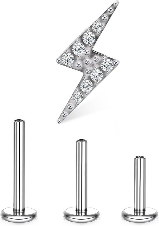 Titanium helix-piercing, hypoallergene piercing oor met oorstekers met motieven, kattenpoot, vlinder, bloem, opaal, bliksem, lotus voor dames, voor helix, tragus en conch piercing