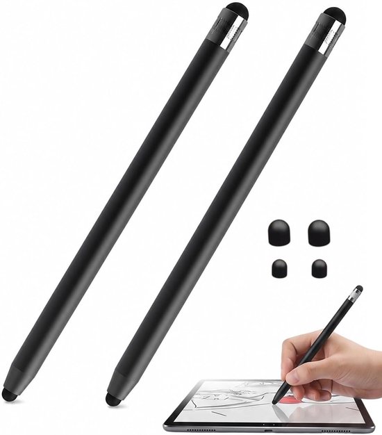 Touchpen, 2 stuks, met vervangende siliconen punten