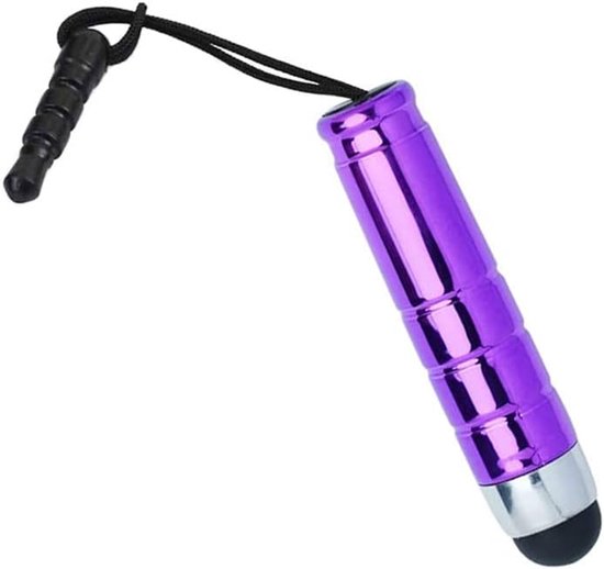 Touchpen stylus pen, universele draagbare stylus stylus stylus pen touch pen met 3,5 mm jack, stijlvolle zachte kop waterdichte korte stylus voor smartphone tablet Android apparaat, violet