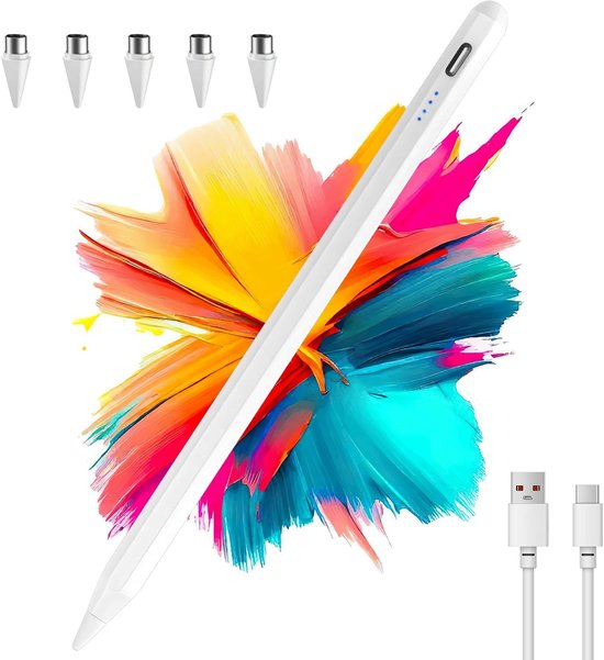 touchpen voor tablet, compatibel met Xiaomi Samsung iPad iPhone Huawei Android Hoge precisie en kantelgevoeligheid tablet en telefoons precisie met 5 punten 1,45 mm automatische