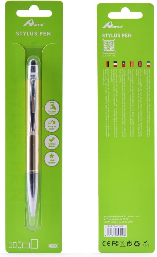 touchscreen pen, Home 2024 Preuim 2 in 1 rubber stylus touchpen in 5/3 mm, universele pen voor alle mobiele telefoons/tablets/smartphones, iPhone/iPad/Samsung/Huawei/Xiaomi- goud