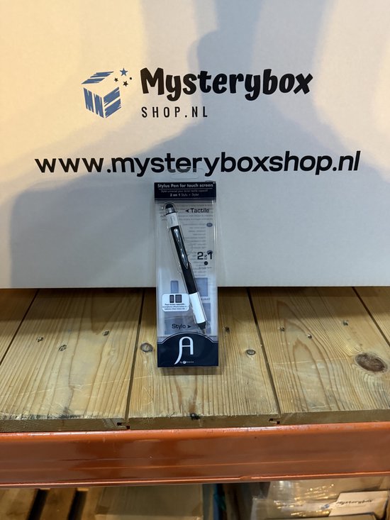 touchscreen pen wit/zwart 2 in 1 met normalen pen