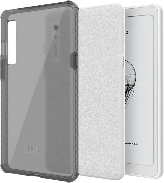 TUDIA SKN Clear hoes voor Onyx Boox Palma 2 E-reader - Back Cover - Verstevigde hoeken - Transparant Zwart van Merkloos