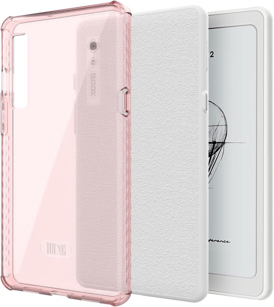 TUDIA SKN Clear Ontworpen voor Onyx Boox Palma 2 Case Back Cover, [Versterkte Hoeken] Schokbestendig Slank Anti-Vergelend Siliconen Gel Transparante Achterkant Lichtgewicht Grip TPU Bumper Roze van TUDIA