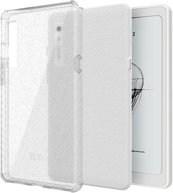 TUDIA SKN Clear Ontworpen voor Onyx Boox Palma 2 Case Back Cover, [Versterkte Hoeken] Schokbestendig Slank Anti-Vergelend Siliconen Gel Transparante Achterkant Lichtgewicht Grip TPU Bumper Transparant Glitter van TUDIA