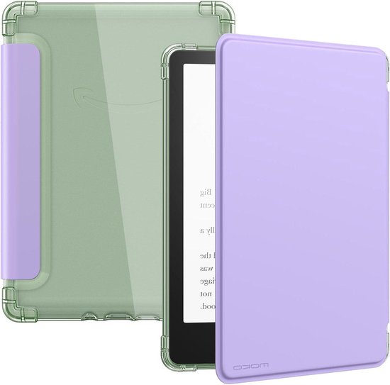 Ultra Clear Soft Flexible Transparent TPU Back Cover for 6.8" Kindle Paperwhite 11th Generation 2021 & Signature Edition - Light Shell with Auto Wake-Sleep Feature - Lilac van MoKo