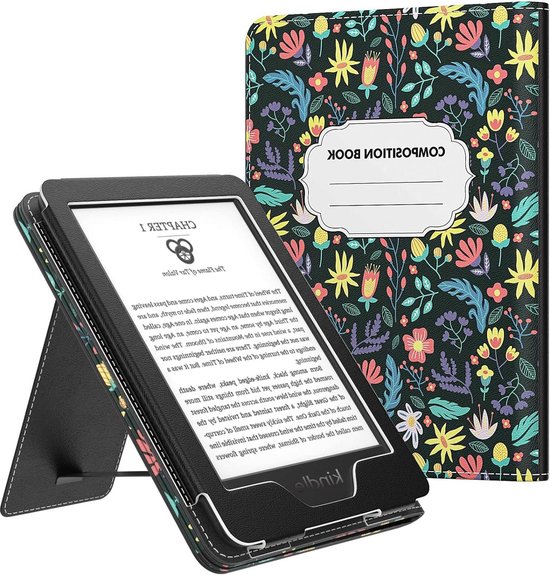 Ultra Lightweight PU Shell Cover with Auto Wake/Sleep for Kindle 2022 Colorful Flowers - Fits All-new 6 inch Kindle(11th Generation 2022 Release), Kindle(10th Gen2019), Kindle(8th Gen 2016) van MoKo