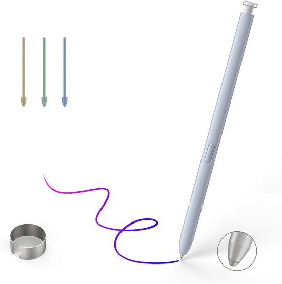 Ultra S Pen Vervanging voor Samsung Galaxy S25 Ultra S Pen, S25 Ultra Stylus voor Samsung Galaxy S25 Ultra 5G, Amerikaanse versie, EJ-PS938BBEGUJ,3 penpunten + 1 clip (lichtzilver)
