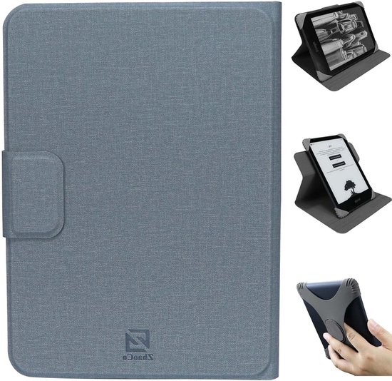 Universele Afneembare Hoes voor 6'' Nieuwe Kindle 2024/2022, Kobo Nia/Clara 2E/Clara HD, Lichtgewicht Bescherming met Meerdere Kijkhoeken - Blauw