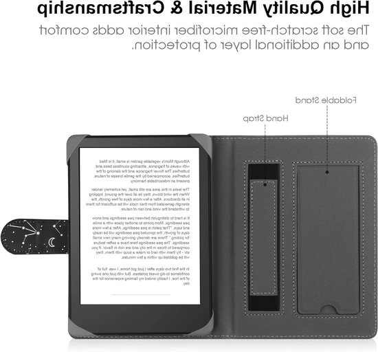 Universele Beschermhoes voor 6.8 Inch en 7 Inch E-readers - Geschikt voor Kindle, Kobo en PocketBook, E-book Reader Hoes met Duurzame Bescherming en Stijlvol Ontwerp