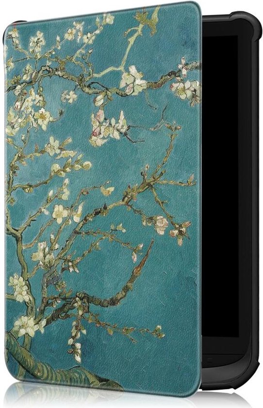Universele Book Case Geschikt voor PocketBook - Book Case met Sleep/Wake Functie - Kunstlederen Beschermhoes - Bloemen Print van Universele