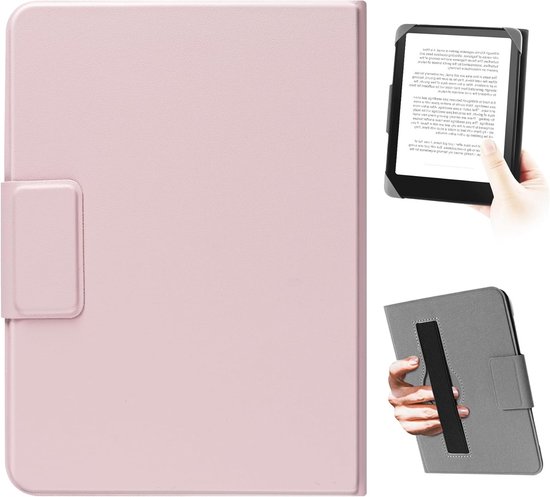 Universele hoes voor 6.8 inch en 7 inch eReaders - Geschikt voor Kindle, Kobo, Paperwhite en Tolino - Roze elastische cover voor E-book lezers