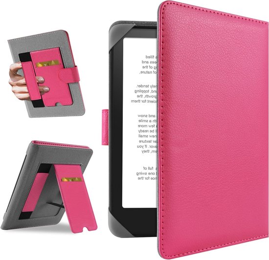 Universele Hoes voor 6.8 Inch eReader met Standfunctie - Geschikt voor Pocketbook, Tolino, Sony en Kobo - Beschermende Cover in Roze voor Kindle en Paperwhite