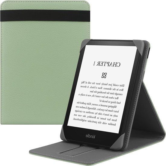 Universele Hoes voor 7 inch E-Book Readers zoals Paperwhite, Kobo Clara HD en PocketBook - Groene Leren Standcase voor 6-6.8" E-Readers met Bescherming en Stijl van Merkloos