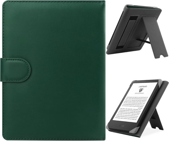 Universele Lederen Hoes voor 6-6.8" E-Readers zoals Kindle Paperwhite en Kobo Clara HD, Bescherming en Standfunctie