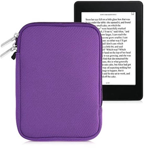 Universele Neopreen e-Reader Hoes 6 inch met Rits - Paarse eBook Sleeve Case