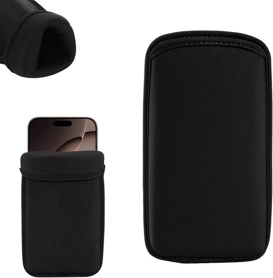Universele Neopreen Smartphone Hoes met Accessoire Zak, Geschikt voor iPhone en Samsung, 10.7 x 19.8 cm, Bescherming en Stijl voor Elke Smartphone