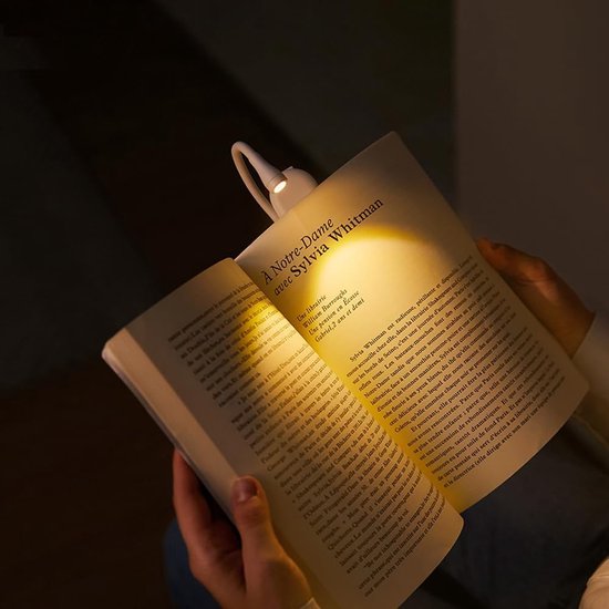 Universele, oplaadbare leeslamp met warm witte LED-clip voor leesbedden, leeslamp met instelbare helderheid, oogvriendelijk (wit) voor gebruik 's nachts. van TEAMPD