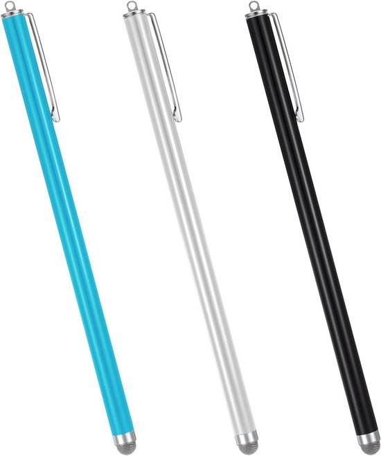 Universele touchscreen-pen voor tablets en smartphones, 2 stuks, vezelpunt, grote styluspen