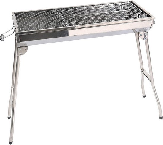 Uten Opvouwbare Smoker Barbecue - Houtskoolbarbecues - XL - Camping barbecues- Barbeque - BBQ Grill - Grilloppervlak (L x B) 73 x 33 cm - RVS van Uten