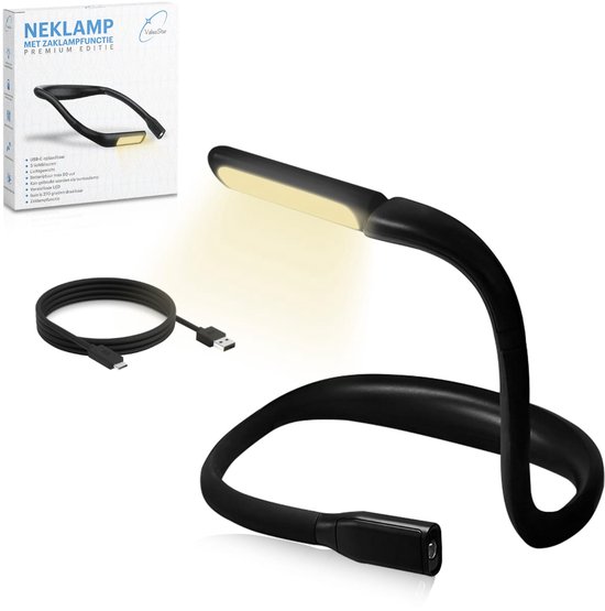 ValueStar - Neklamp met zaklampfunctie - Nekleeslamp - Neklampje voor haakwerk - Nek lamp - Flexibele Neklamp - Bureaulamp - Leeslampje voor in Bed - USB Oplaadbaar van ValueStar