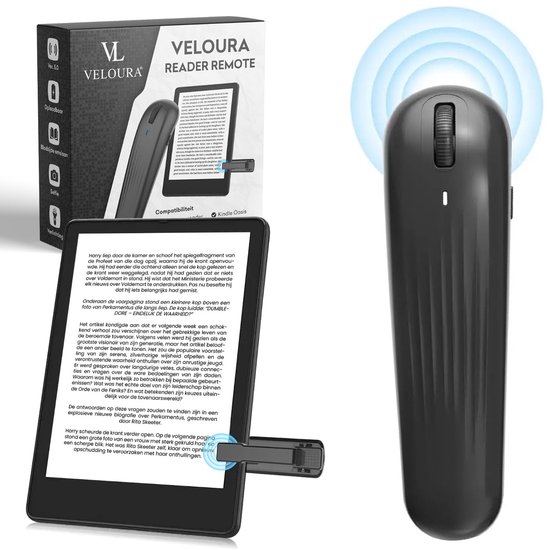Veloura reader remote - ereader Accessoires - stille bediening - Geschikt voor Kobo Kindle Boox Ereader - Page Turner - Paginadraaier van Merkloos
