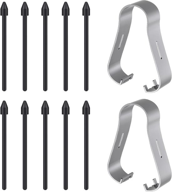 Verpakking met 12 punten voor Samsung, reservepunten voor S Pen, compatibel met Samsung Galaxy Tab S8/S8 Plus/S8 Ultra/S7/S7+Plus/S7 FE/S6/S6 5G/S6 Lite, incl. 2 reservegereedschappen, zwart