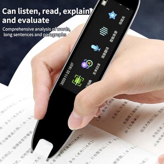 Vertaal Scanning Pen, HD Oogbescherming Touchscreen Stemvertaler Apparaat Geluidsreductie Dubbele Microfoon Ingebouwde E-woordenboek Pen