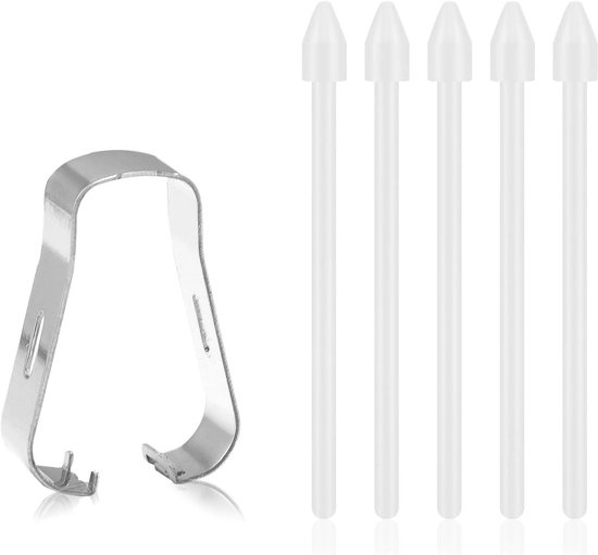 Vervangende touchscreen-styluspen voor Samsung smartphones, 5 stuks wit met pentips.