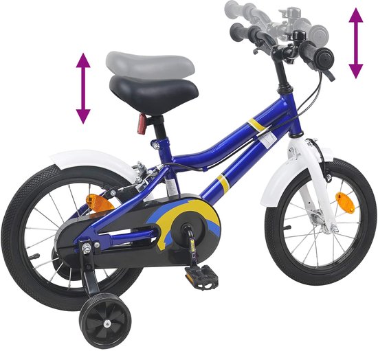 vidaXL - Kinderfiets - 14 - Inch - voor - 3-5 - jaar - oud - Blauw - wit van VidaXL