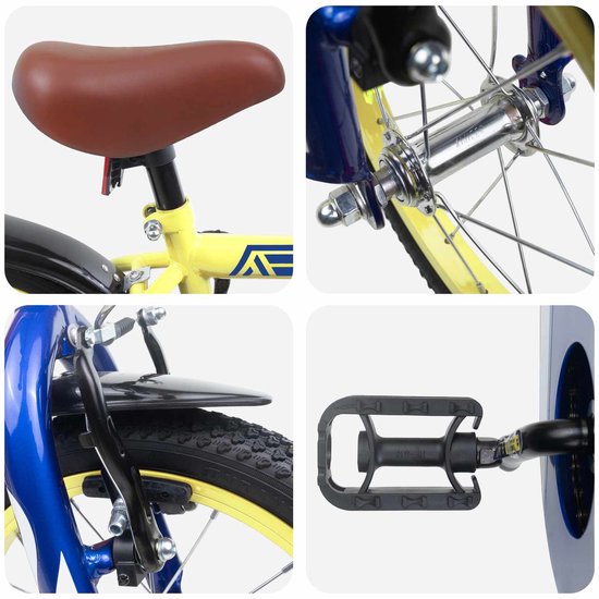 vidaXL - Kinderfiets - 14 - Inch - voor - 3-5 - jaar - oud - Geel van VidaXL