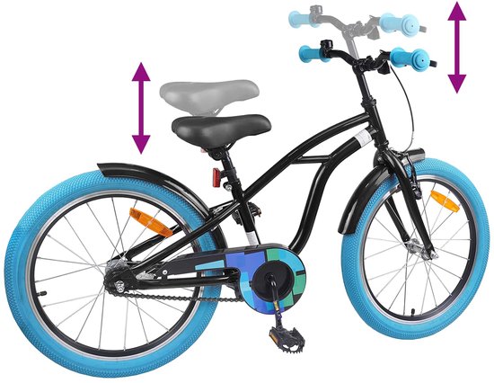 vidaXL - Kinderfiets - 18 - Inch - voor - 5-7 - jaar - oud - Zwart van VidaXL