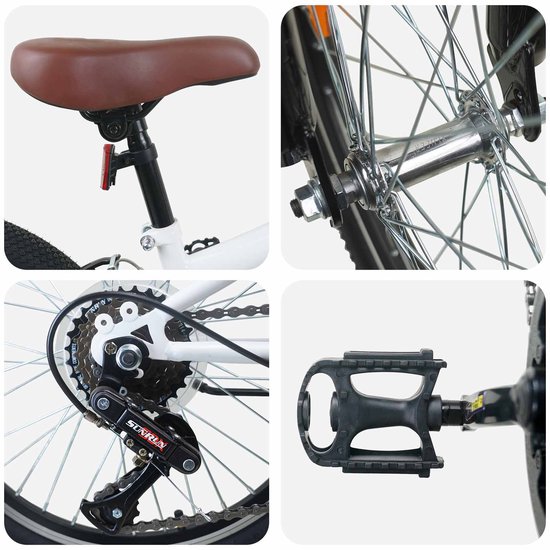 vidaXL - Mountainbike - 20 - Inch - 6-Snelheid - voor - 5-8 - jaar - oud - Wit van VidaXL