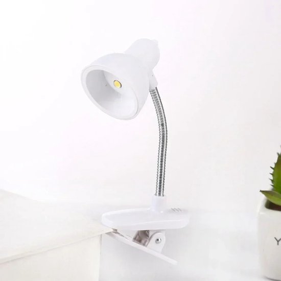 WiseGoods Premium LED Bureaulamp met Klem – Leeslamp – Flexibele Boeklamp – Wit – Cadeau - Leeslampje - Leeslampjes - Bedlamp
