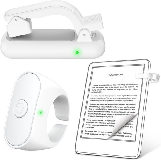 Witte Page Turner Afstandsbediening Voor E-readers Met Cameratrigger, Draadloos Accessoire Compatibel Met Diverse E-readers En Tablets