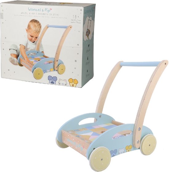 Woezel en Pip Woezel en Pip Baby Blokkenkar van Woezel en Pip