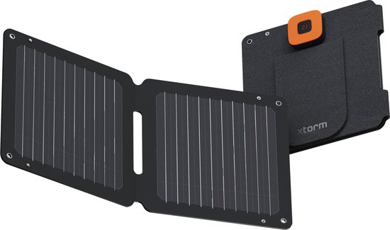 Xtorm Draagbaar Zonnepaneel Opvouwbaar – 14W Solar Panel – SolarBooster – Outdoor / Kamperen – Zonne-energie – Flexibel – Monokristallijn Zonnepaneel – EFTE - Zwart van Xtorm