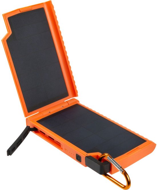 Xtorm / Solar Powerbank / Powerbank Zonneenergie - Powerbank 10.000 mAh - 2x USB + USB-C - Waterproof - Oranje van Xtorm