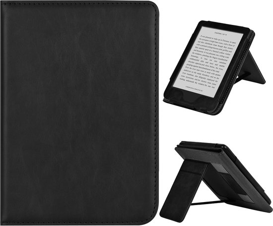 YONO Hoes geschikt voor Kobo Clara BW - Book Case met Standaard - E-reader Hoes Sleepcover - Handriem - Kaartsleuf - Zwart