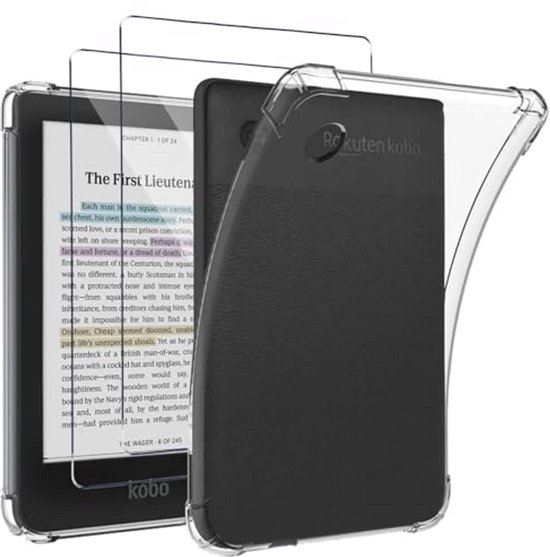 Zacht en Schokbestendig Beschermhoesje voor 6 inch E-Readers met 2 Gehard Glas Screen Protectors van Merkloos