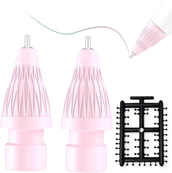 Zoals potloodpunten, compatibel met Apple 2. 1e generatie iPad Pro potlood, slijt niet, 0,78 mm fijne punt Apple pen tip Noiseless Friction Nib Set, Make Apple-iPencil werk magie, roze